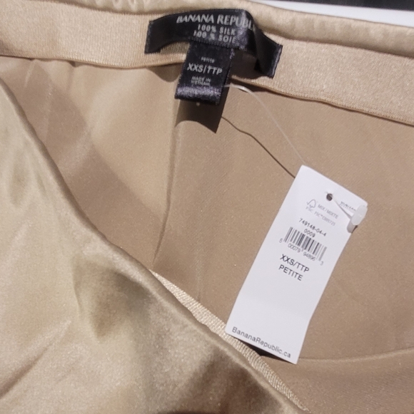 NWT Banana Republic 100% Silk Maxi Skirt XXS Petite Champagne Neutral - Picture 4 of 8